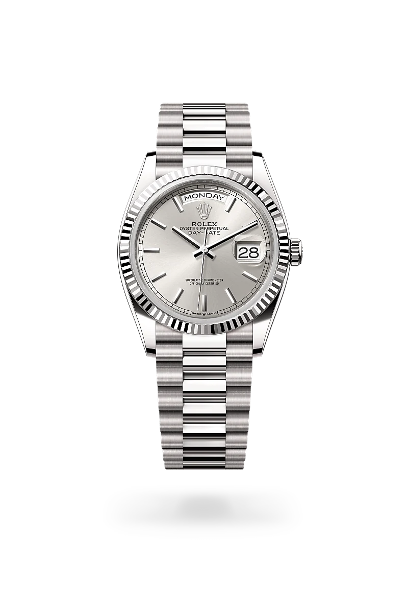 Rolex Day-Date 36 in 18 ct white gold, M128239-0005 - Yes and Right Group